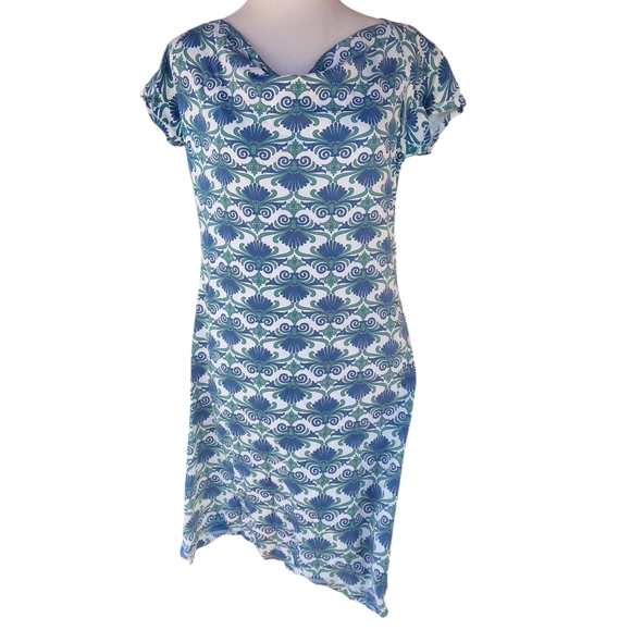 Title Nine Majestic Geometric Print Cowl Neck Athleisure Dress Size Small - Picture 2 of 9